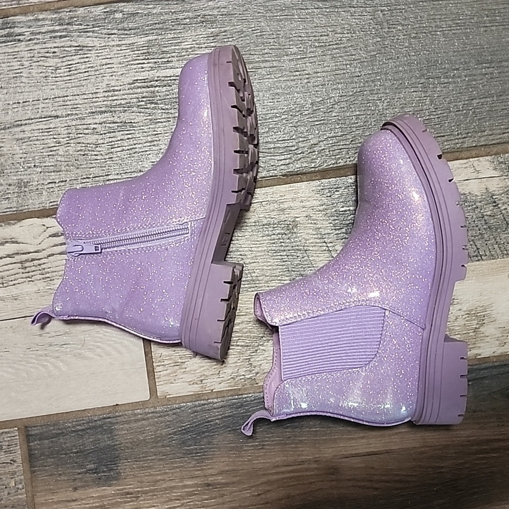 Purple glitter Chelsea boot girls size 13
